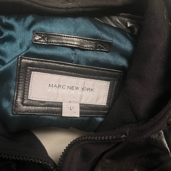 Marc New York Black Leather Jacket - Picture 2 of 3